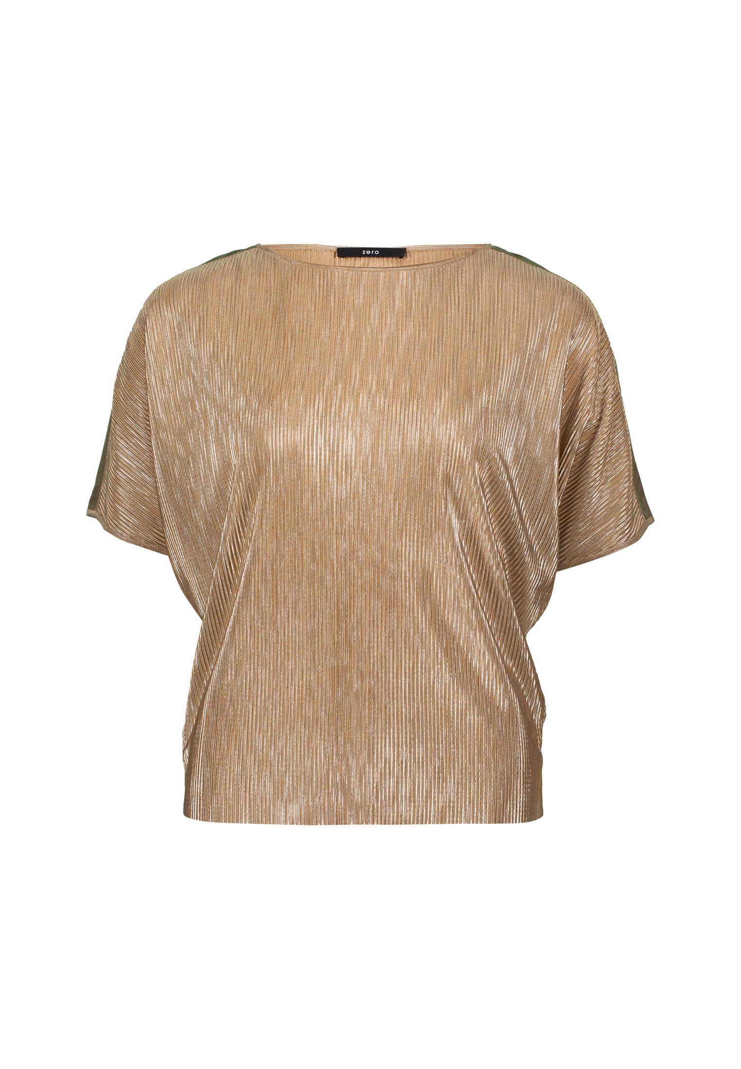 Zero Kurzarmshirt "zero Damen Plissee-Shirt mit U-Boot Ausschnitt", (1 tlg. günstig online kaufen
