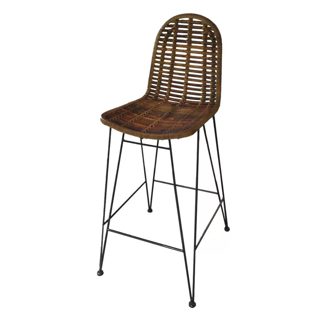 Rattan Barstuhl aus Metall modern günstig online kaufen