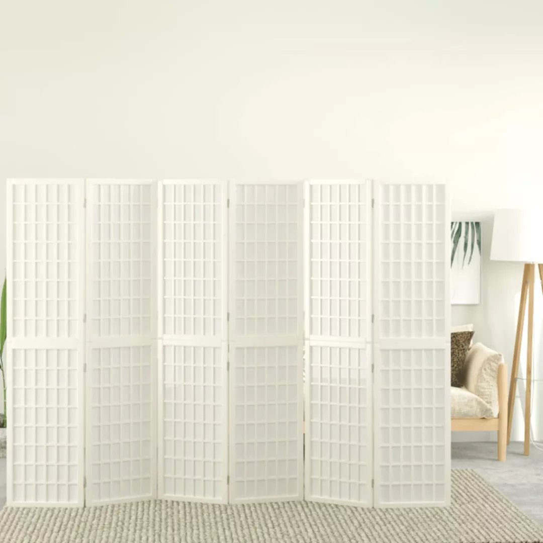 Vidaxl 6-tlg. Paravent Japanischer Stil Faltbar 240x170 Cm Weiß günstig online kaufen