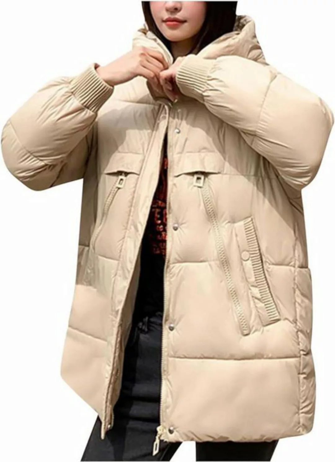 KIKI 3-in-1-Funktionsjacke Damen Klassische Einfarbiges Warme Jacke mit Zip günstig online kaufen