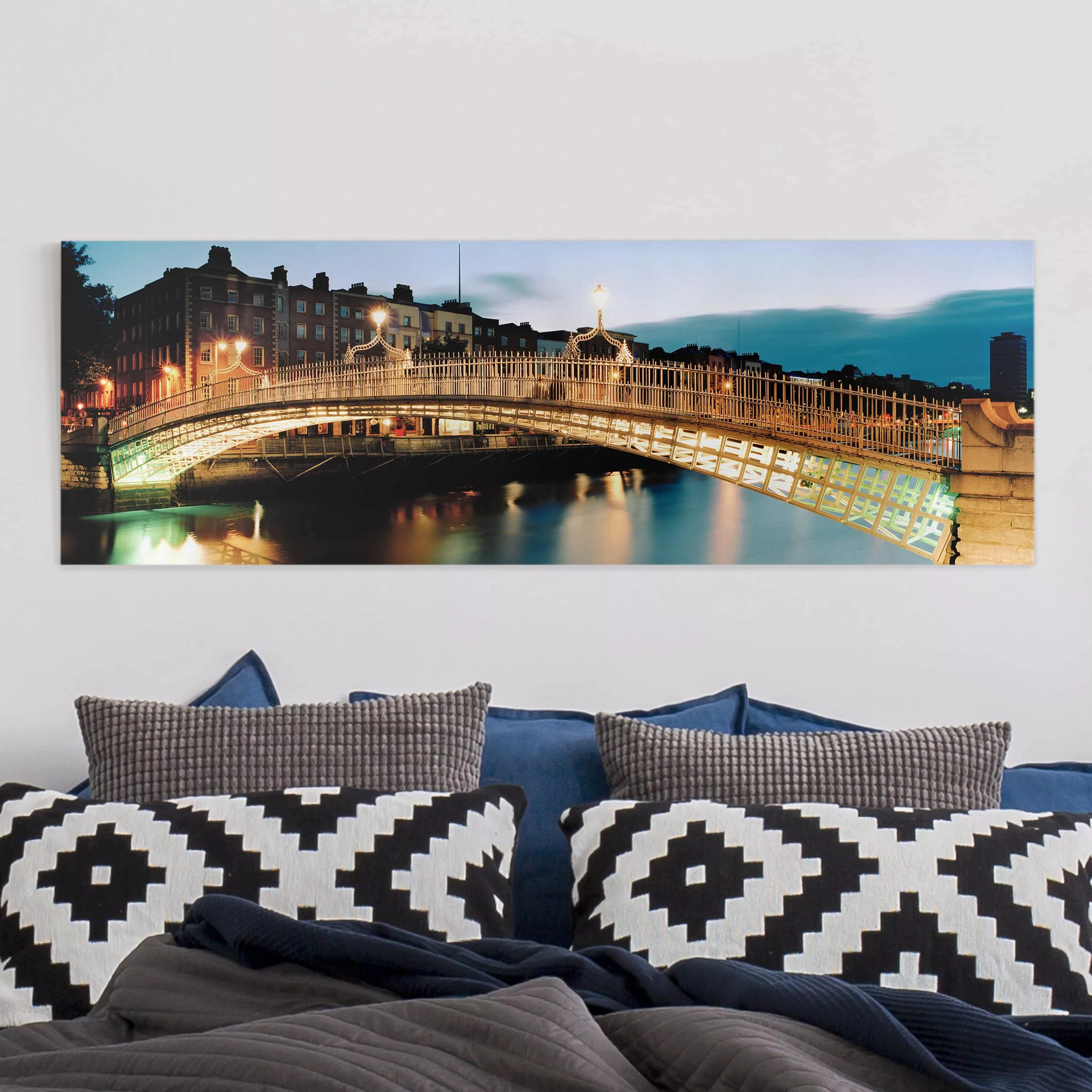 Leinwandbild - Panorama Ha'penny Bridge günstig online kaufen