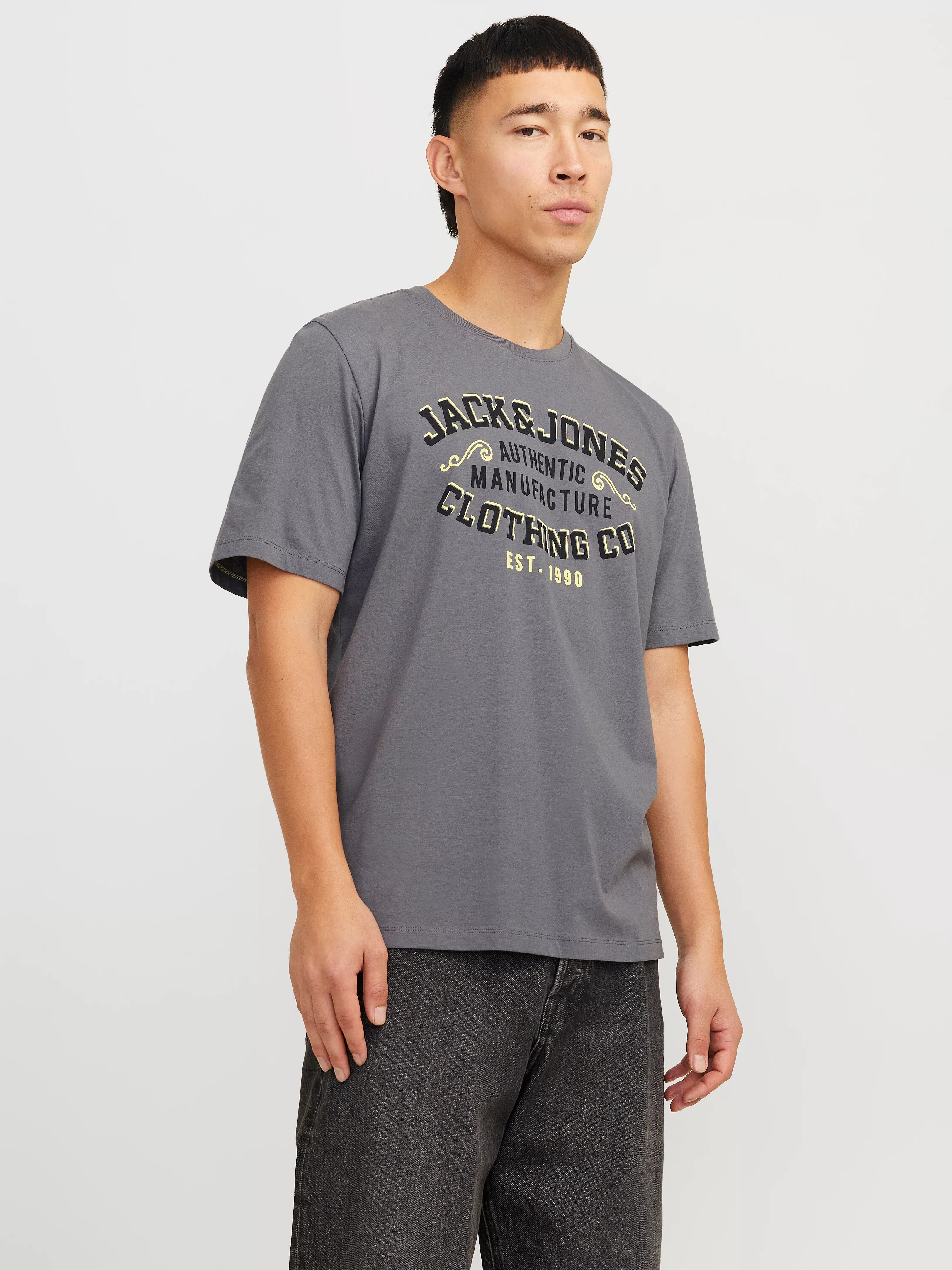 Jack & Jones Rundhalsshirt "JJELOGO TEE SS O-NECK 2 COL SS25 SN", mit Logo günstig online kaufen