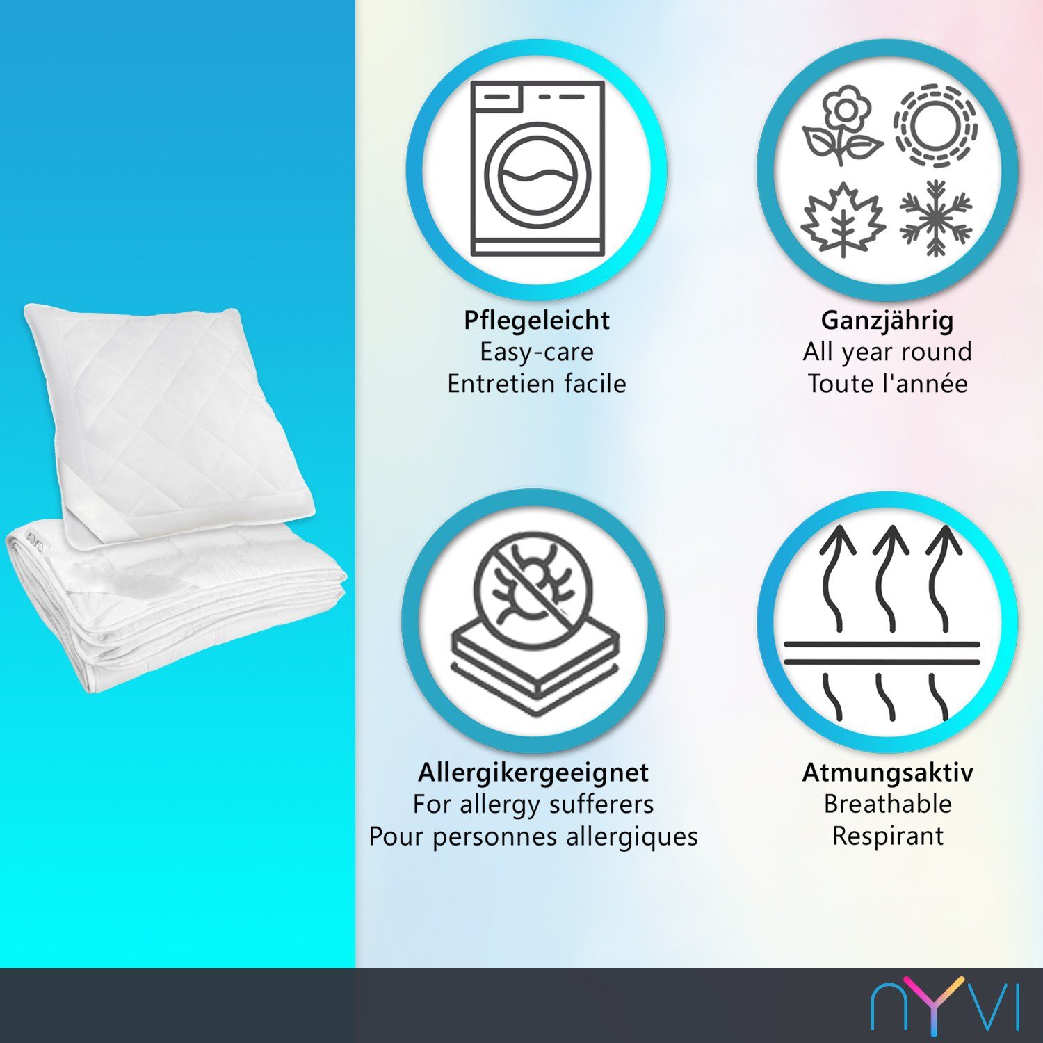 NYVI 4-Jahreszeitenbett + Kopfkissen 4 Jahreszeiten günstig online kaufen