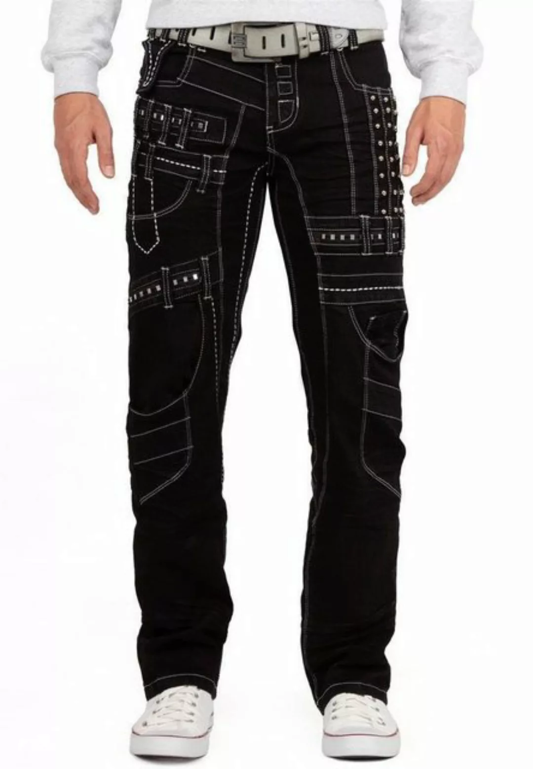 Kosmo Lupo 5-Pocket-Jeans Auffällige Herren Hose BA-KM8004-1 Schwarz W29/L3 günstig online kaufen