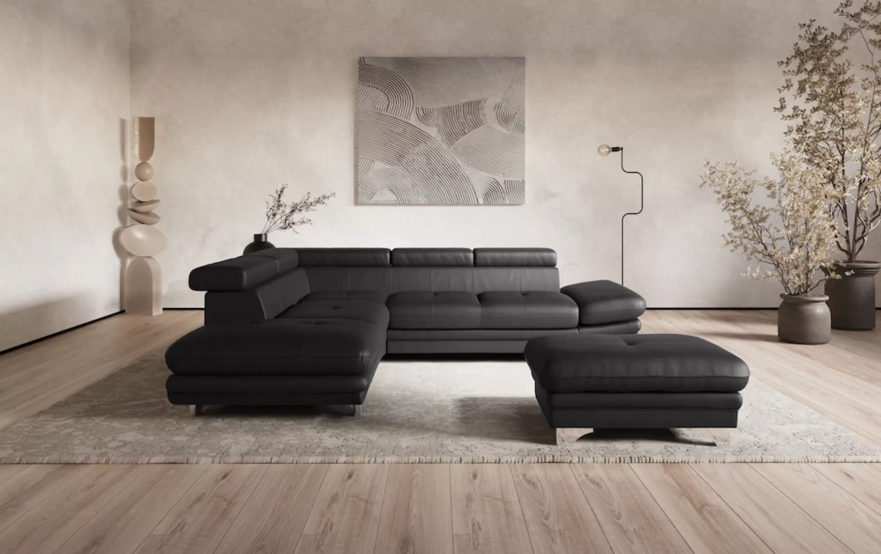 COTTA Ecksofa "Enterprise L-Form", mit Arm- & Kopfteilverstellung, wahlweis günstig online kaufen