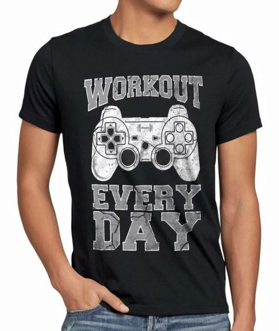 style3 Print-Shirt Herren T-Shirt Workout Gamer play sport station kontroll günstig online kaufen