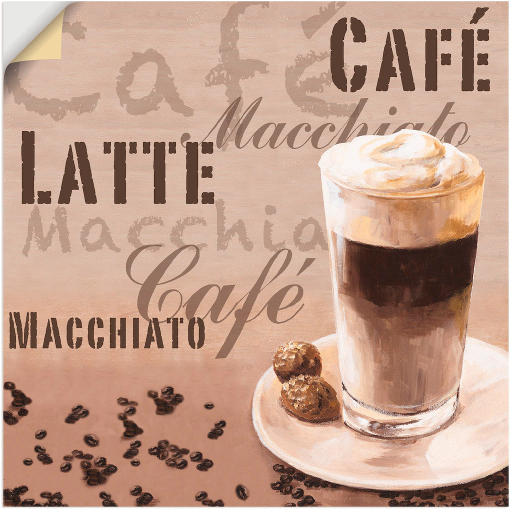 Artland Wandbild »Kaffee - Latte Macchiato«, Getränke, (1 St.), als Leinwan günstig online kaufen