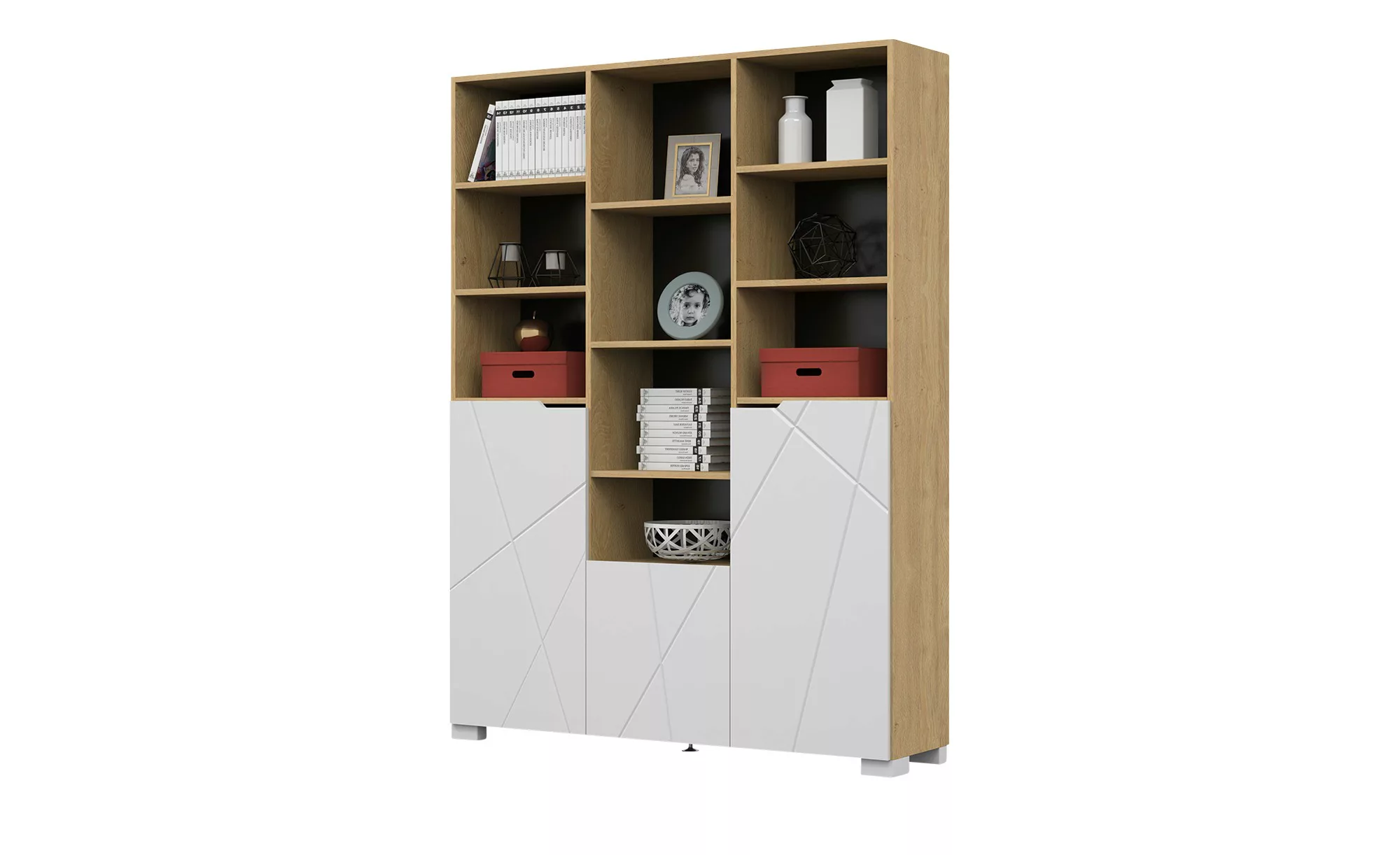 Regal  X Oak ¦ holzfarben ¦ Maße (cm): B: 148,5 H: 200 T: 36,6 Regale > Büc günstig online kaufen