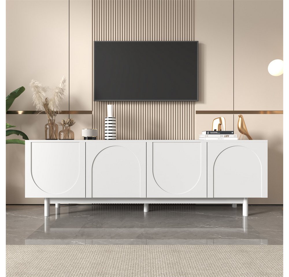 XDeer TV-Schrank Leichte Lowboard-TV-Möbel im Luxusstil, strukturierte Türe günstig online kaufen