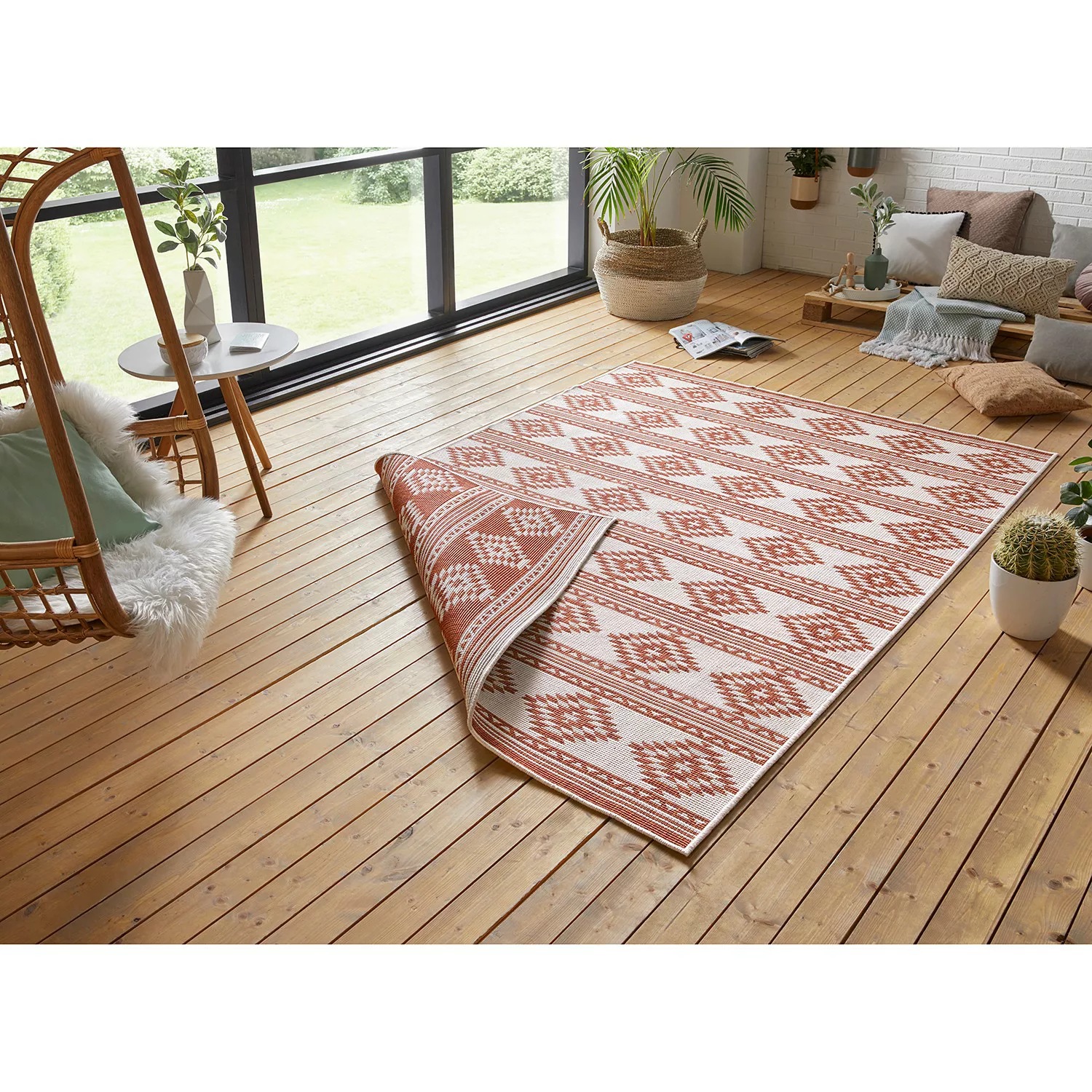 freundin Home Collection Teppich »Maple«, rechteckig, Flachgewebe Wendbar, günstig online kaufen