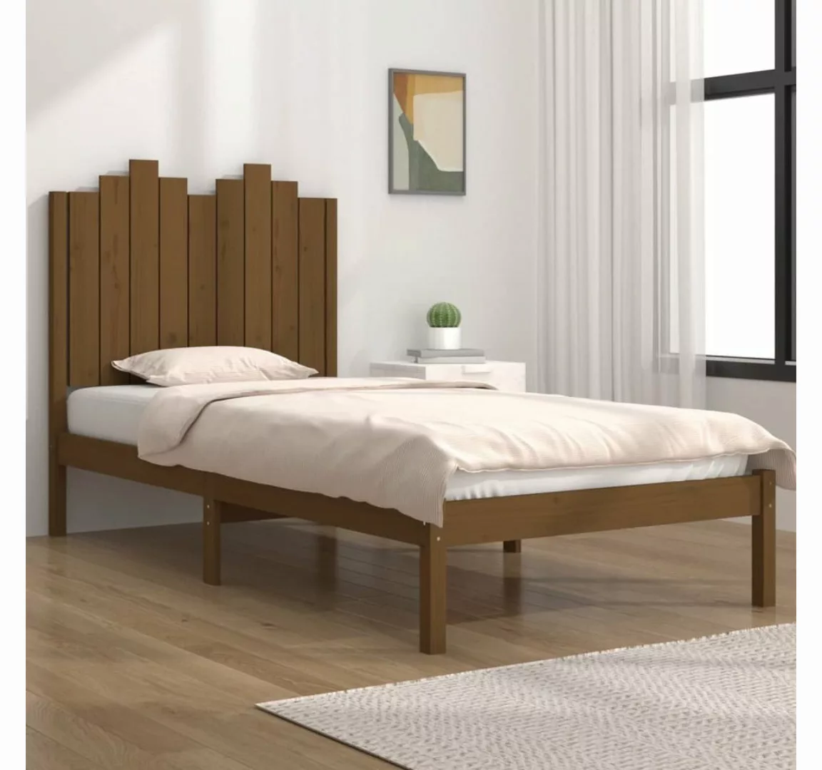 furnicato Bett Massivholzbett Honigbraun Kiefer 100x200 cm günstig online kaufen
