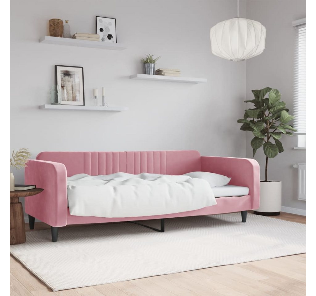 vidaXL Gästebett Tagesbett Rosa 100x200 cm Samt Gästebett Gästecouch Gästes günstig online kaufen