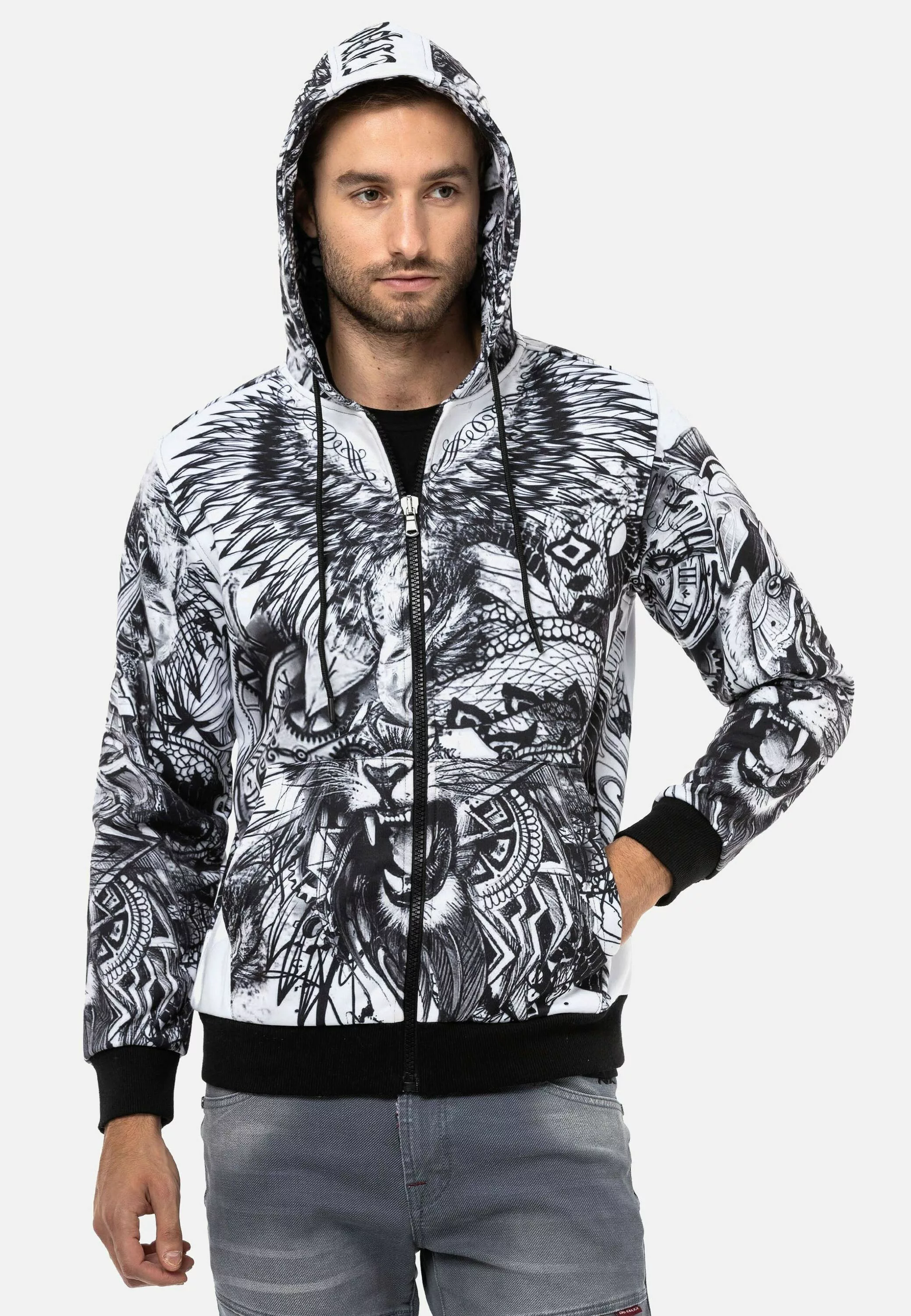 Cipo & Baxx Sweatjacke "Jacken", mit auffälligem Print, CL559 günstig online kaufen