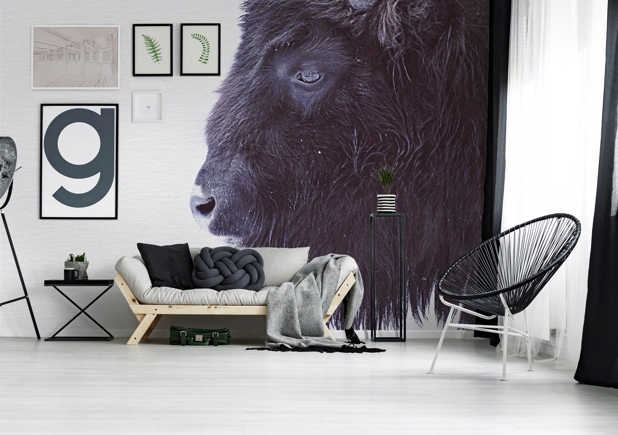 living walls Fototapete »ARTist Black Buffalo«, Vlies, Wand, Schräge günstig online kaufen
