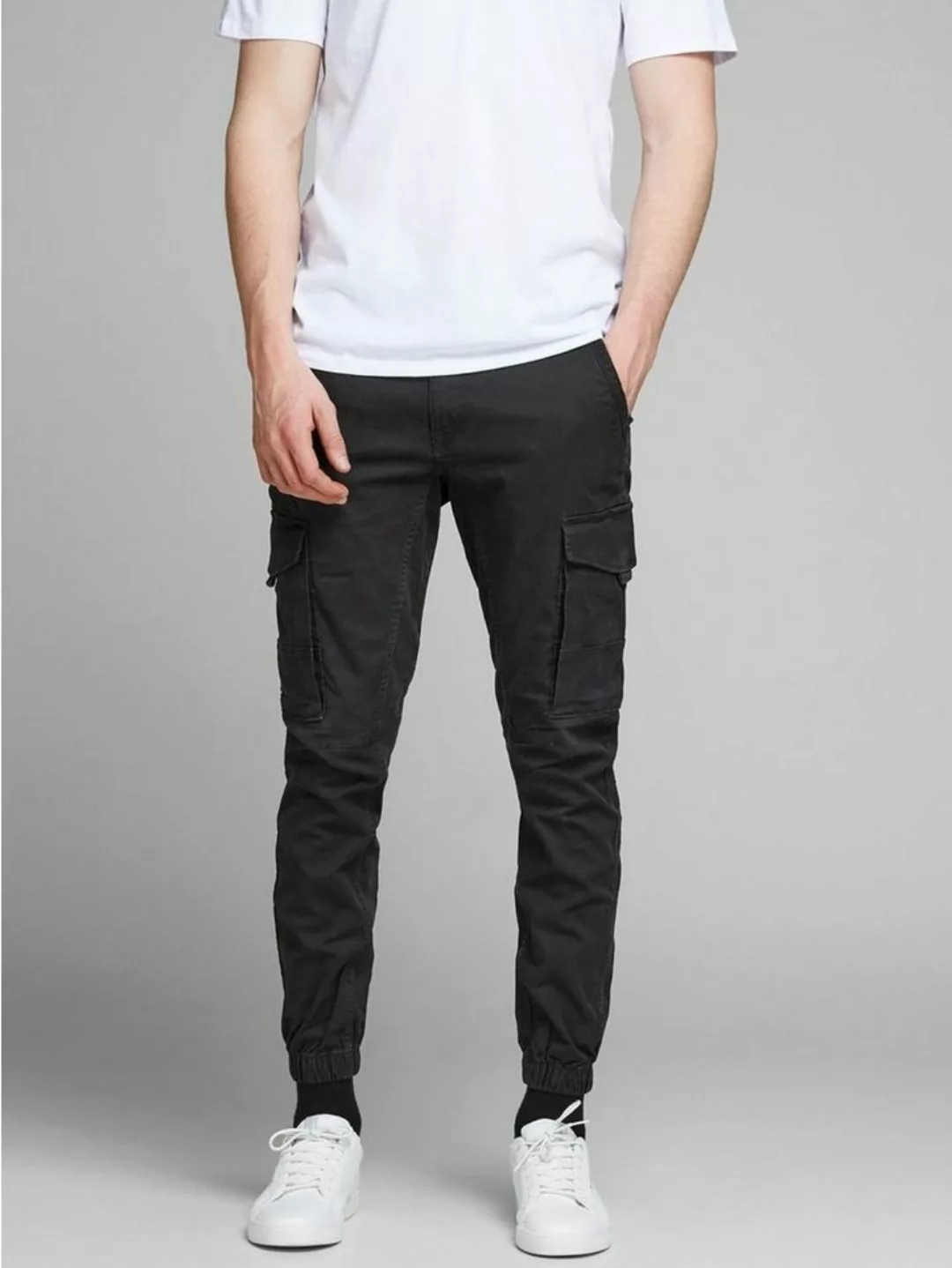 Jack & Jones Herren Cargohose JPSTPAUL JJFLAKE AKM 542 ASPHALT -Tapered Fit günstig online kaufen