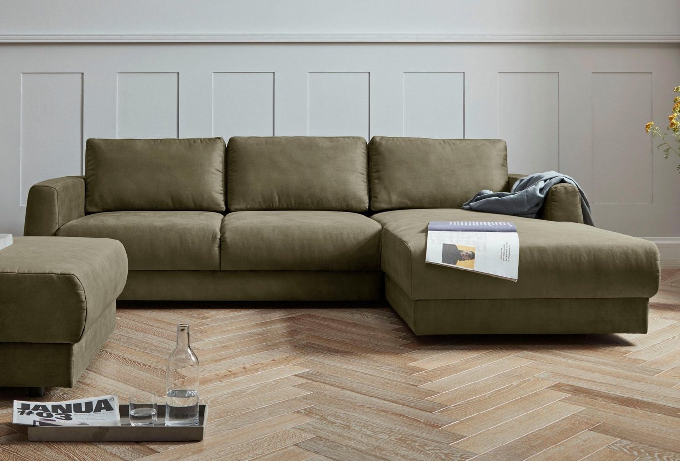 andas Ecksofa "Hobro L-Form", in 3 Bezugsqualitäten in vielen Farben, Desig günstig online kaufen