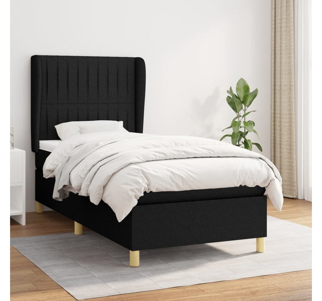 furnicato Bett Boxspringbett mit Matratze Schwarz 80x200 cm Stoff günstig online kaufen