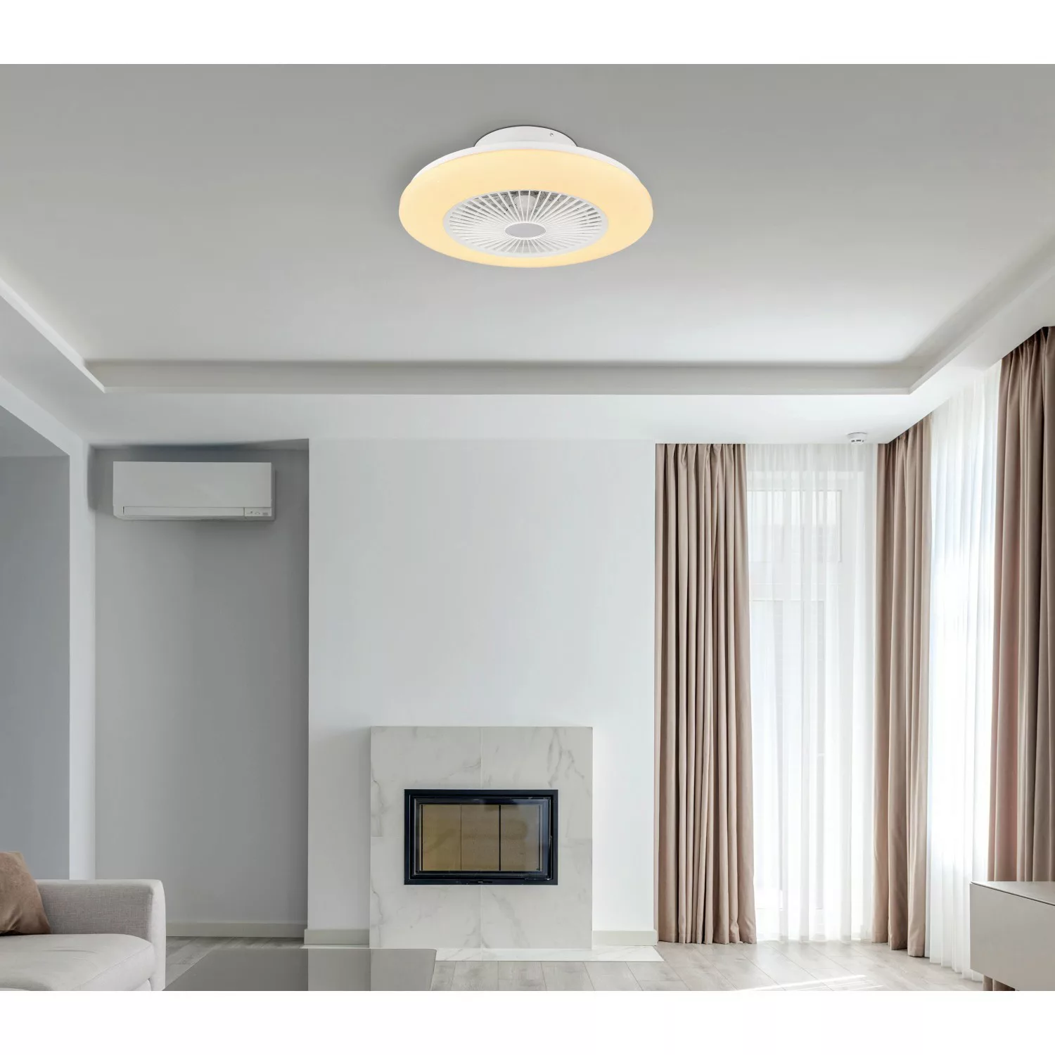 Globo LED-Deckenventilator Travo 1-flammig Weiß 525 x 160 mm günstig online kaufen