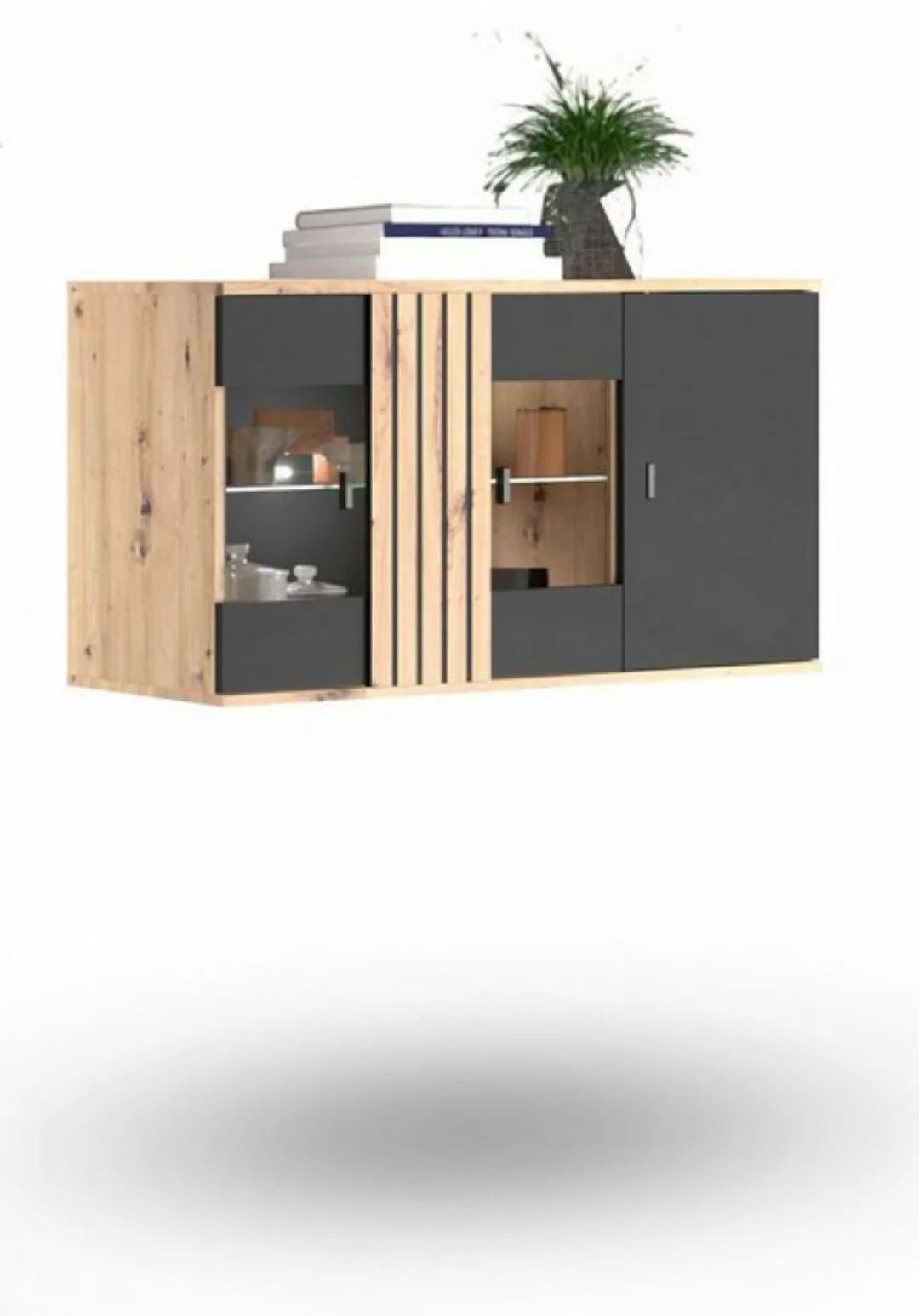 58 aufm Kessel Hängeschrank Hängevitrine Jacklin 110x38x57 Wandvitrine Arti günstig online kaufen