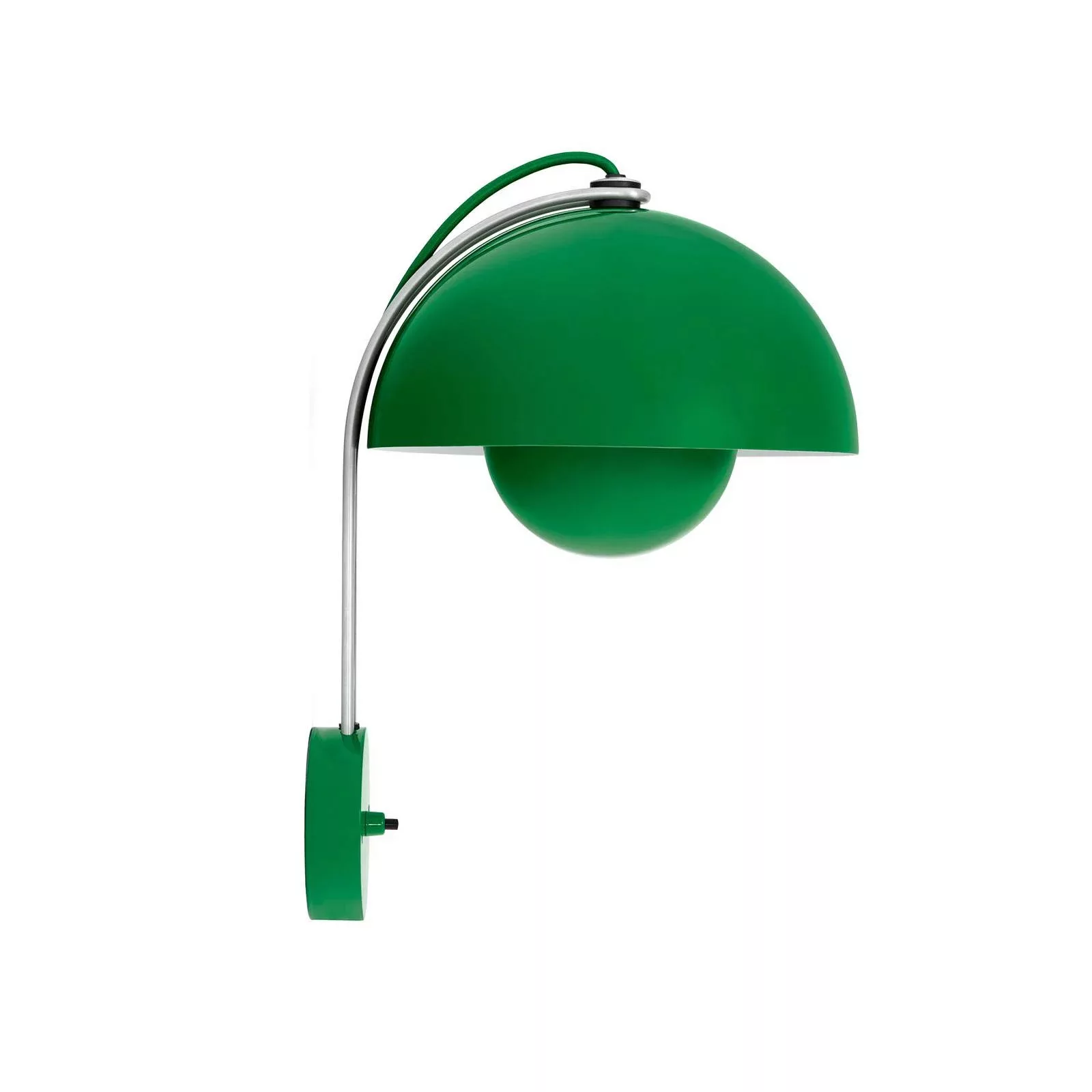 Wandleuchte mit Stromkabel Flowerpot VP8 metall grün / Verner Panton, 1968 günstig online kaufen