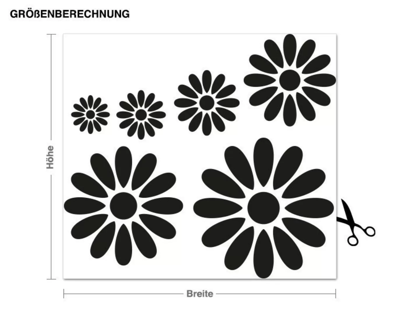 Wandtattoo Garderobe Blumen Set 6-teilig günstig online kaufen
