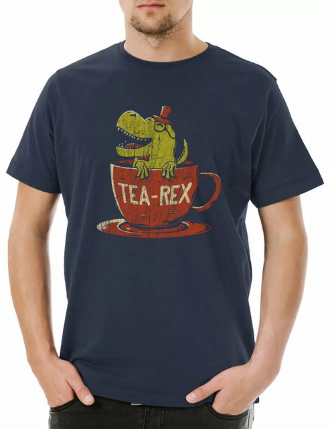 Urban Backwoods Print-Shirt Tea-Rex II Herren T-Shirt Tyrannosaurus Tea Tee günstig online kaufen