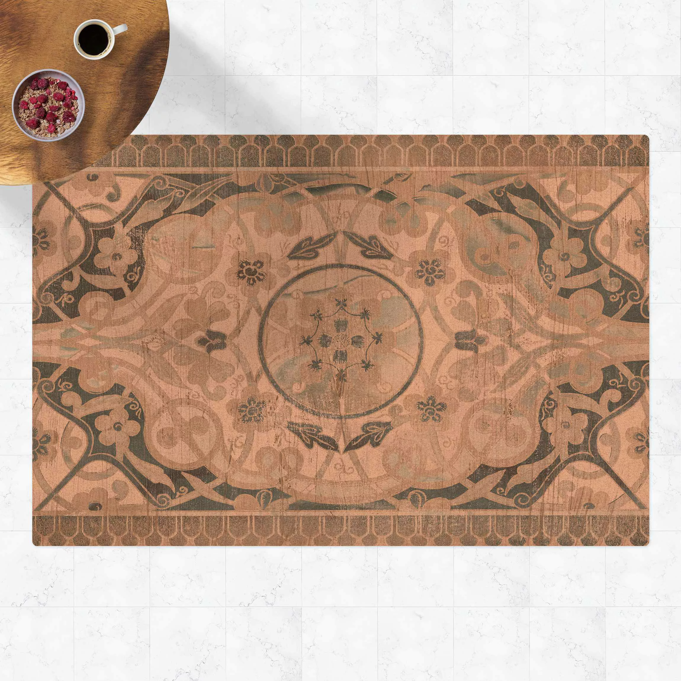 Kork-Teppich Holzpaneel Persisch Vintage I günstig online kaufen