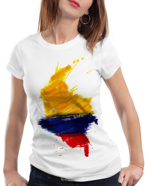 style3 T-Shirt Flagge Kolumbien Fußball Sport Colombia WM EM Fahne günstig online kaufen