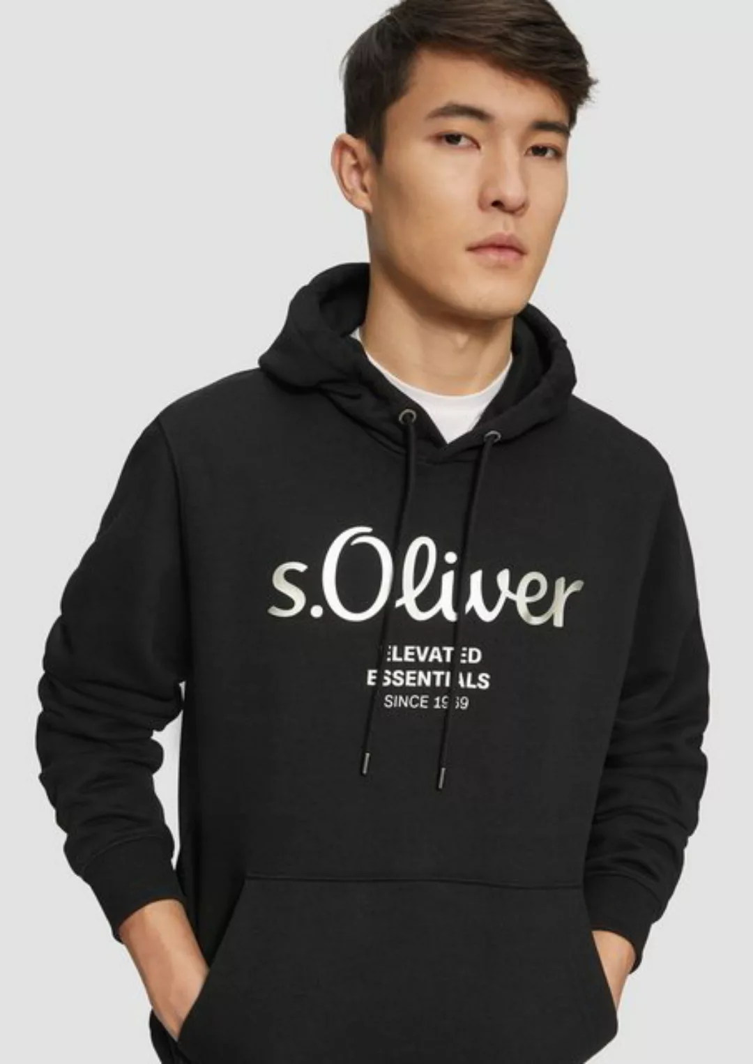 s.Oliver Sweatshirt Hoodie mit Gold- oder Silber-Print Artwork günstig online kaufen