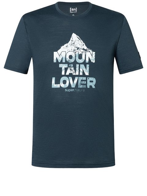 SUPER.NATURAL T-Shirt für Herren, Merino MOUNT RUNDLE Berg Motiv, atmungsak günstig online kaufen