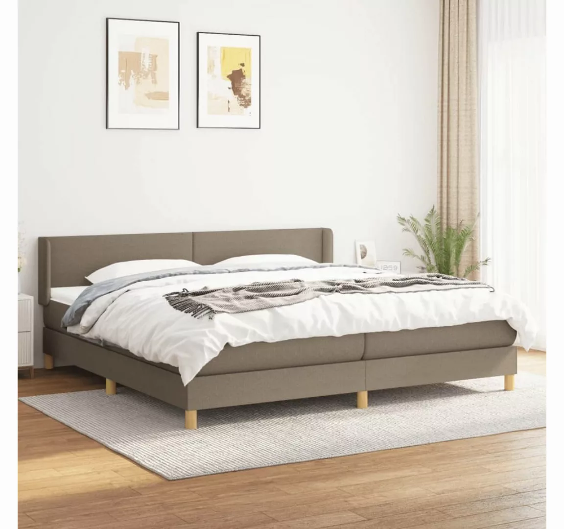 vidaXL Boxspringbett Boxspringbett mit Matratze Taupe 200x200 cm Stoff Bett günstig online kaufen