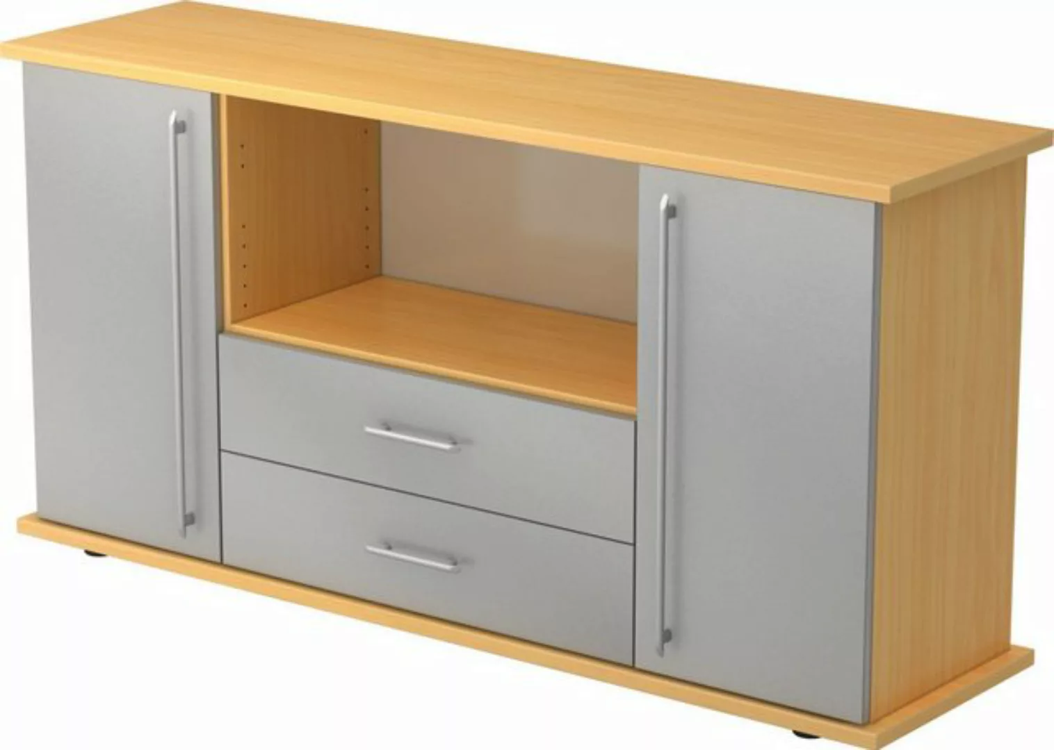 Aktenschrank Sideboard SB 2OH 2 Schübe BxTxH 166,1x44,8x84cm Griff RE Buche günstig online kaufen