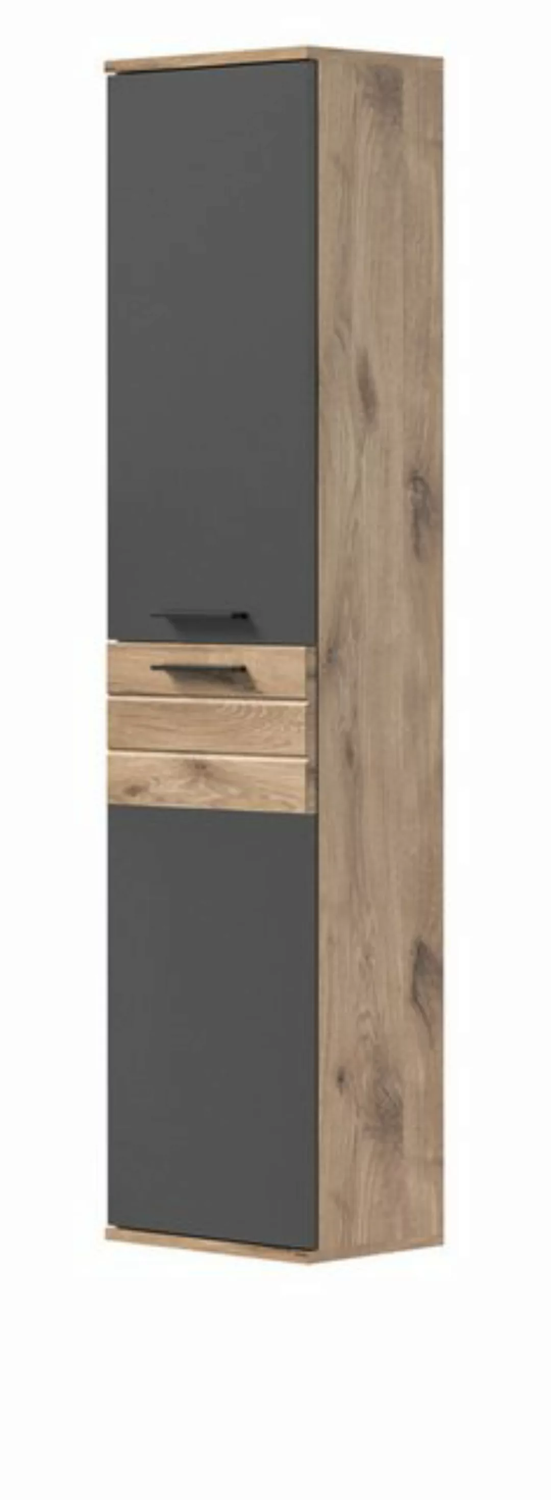 Inn.Furn Hochschrank Tomaso (Bad Hängeschrank in Eiche und grau, 37 x 152 c günstig online kaufen