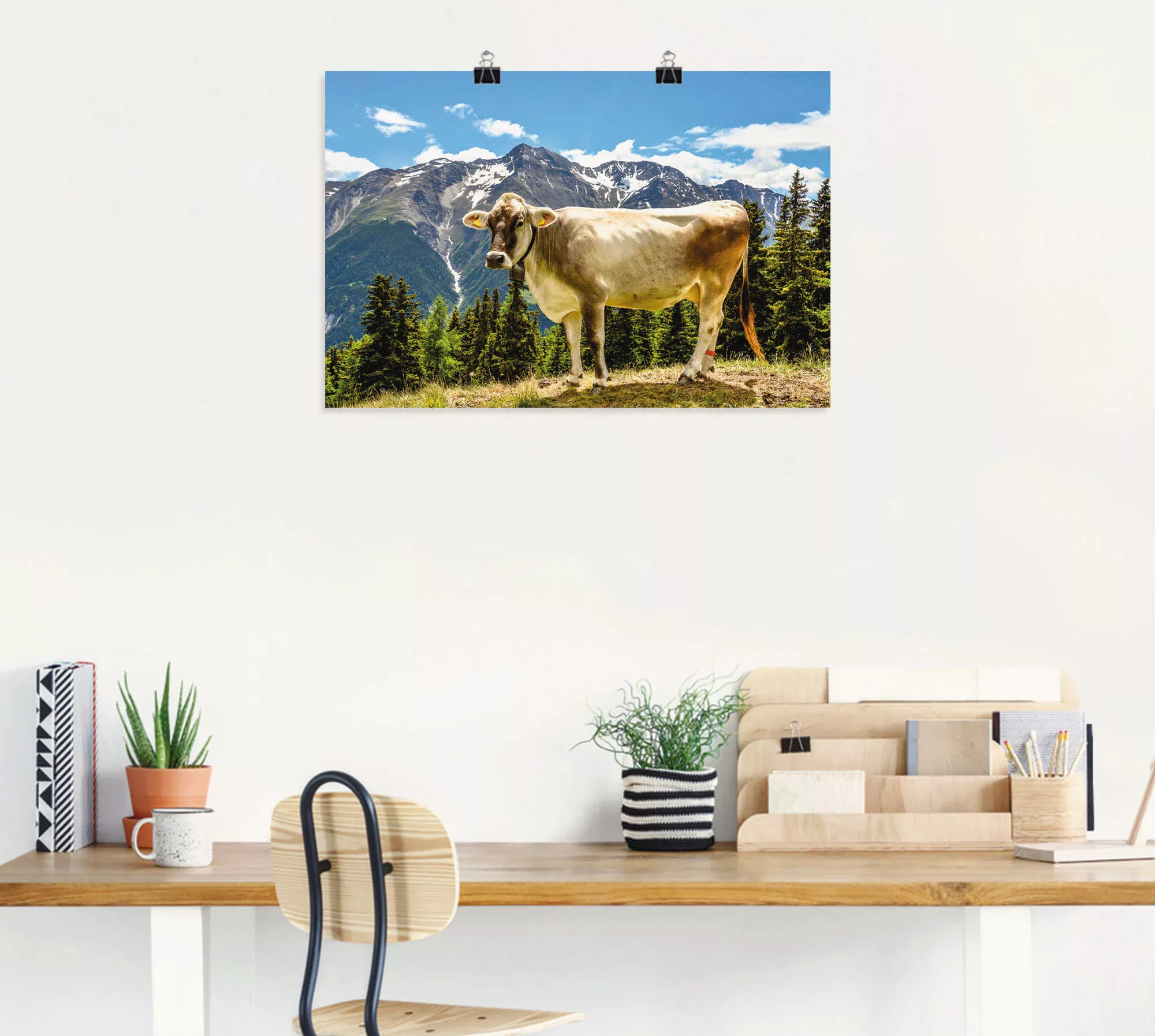 Artland Wandbild »Bergkuh in den Alpen im Sommer«, Haustiere, (1 St.), als günstig online kaufen