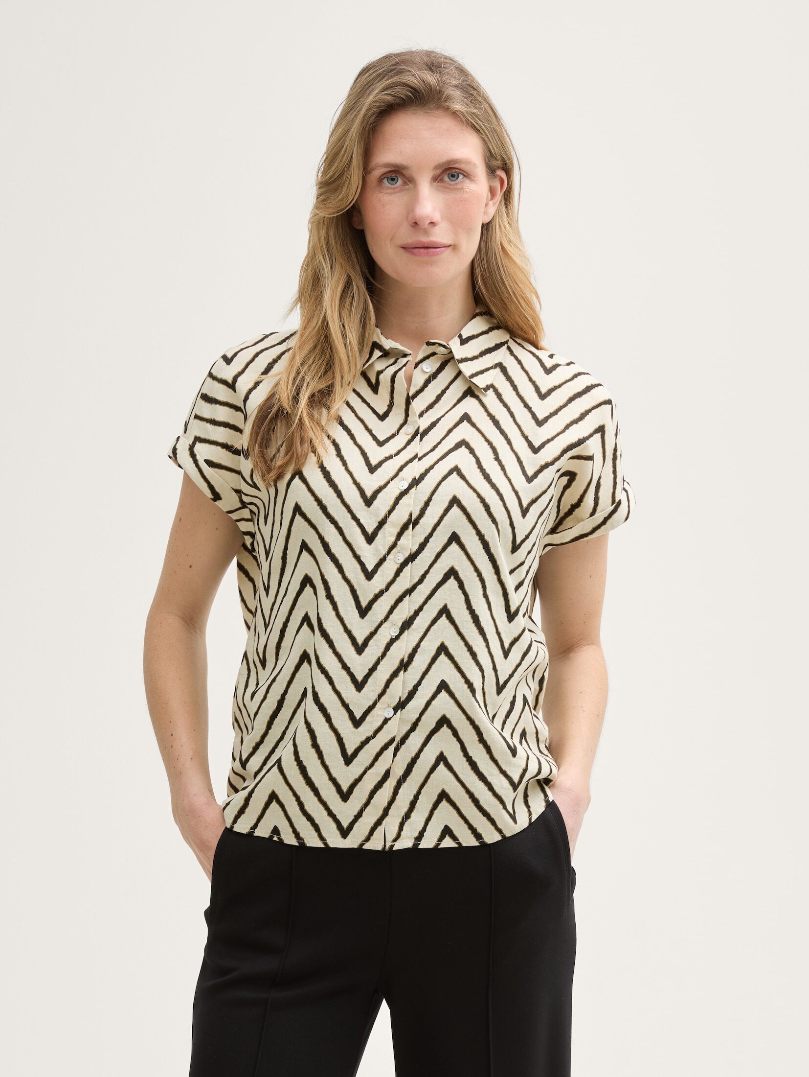 TOM TAILOR Kurzarmbluse Loose Fit Bluse günstig online kaufen
