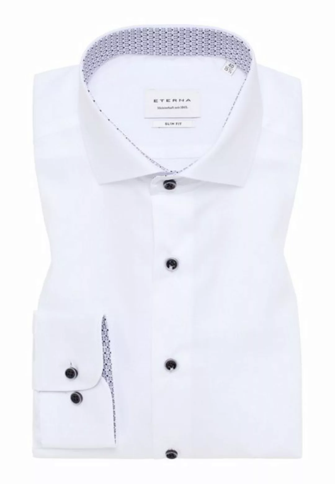 Eterna Businesshemd - Hemd Slim Fit - Shirt Popeline Langarm - ohne Brustta günstig online kaufen