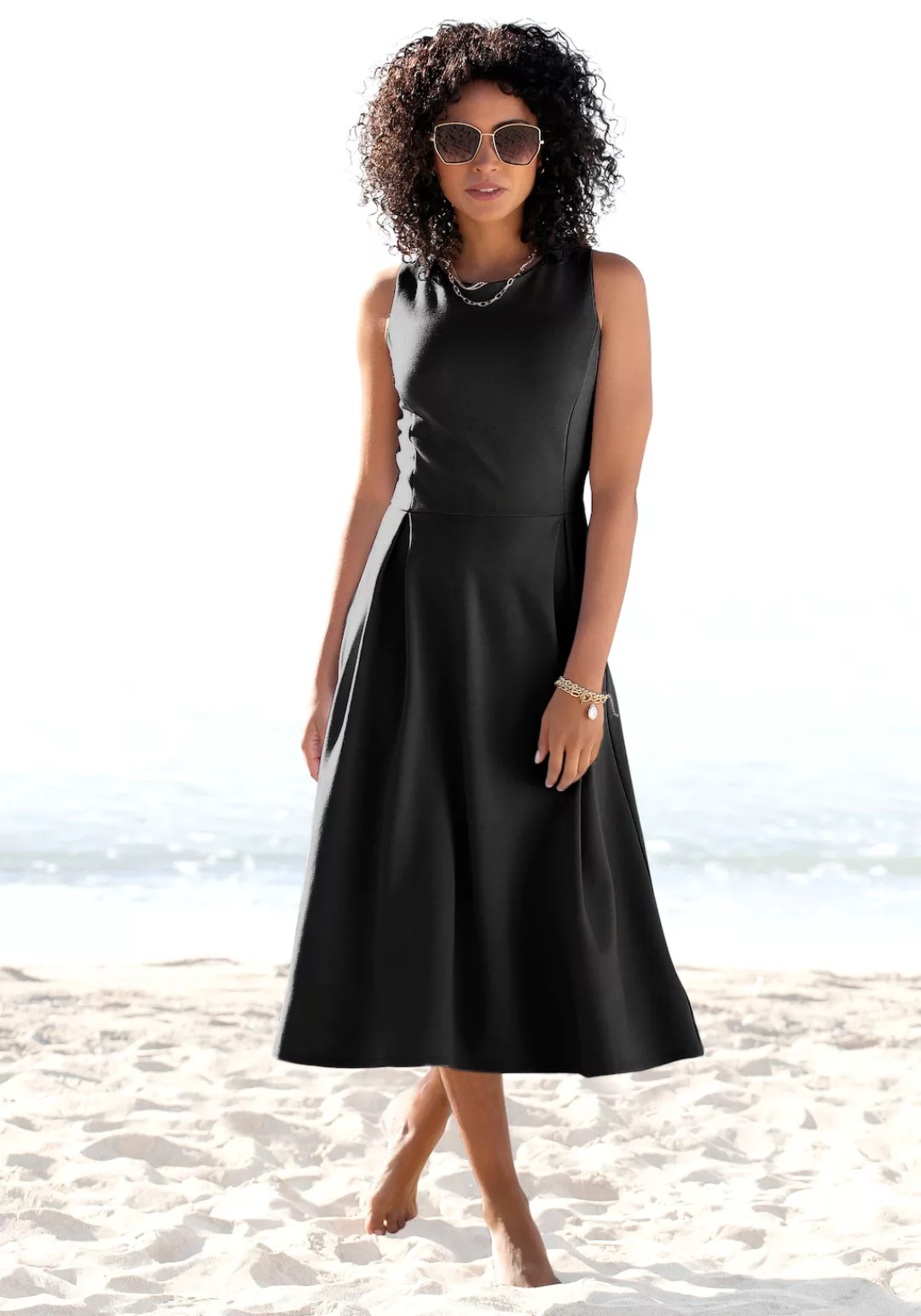 Beachtime Midikleid, elegantes Jerseykleid, Basic, A-Linien-Kleid günstig online kaufen