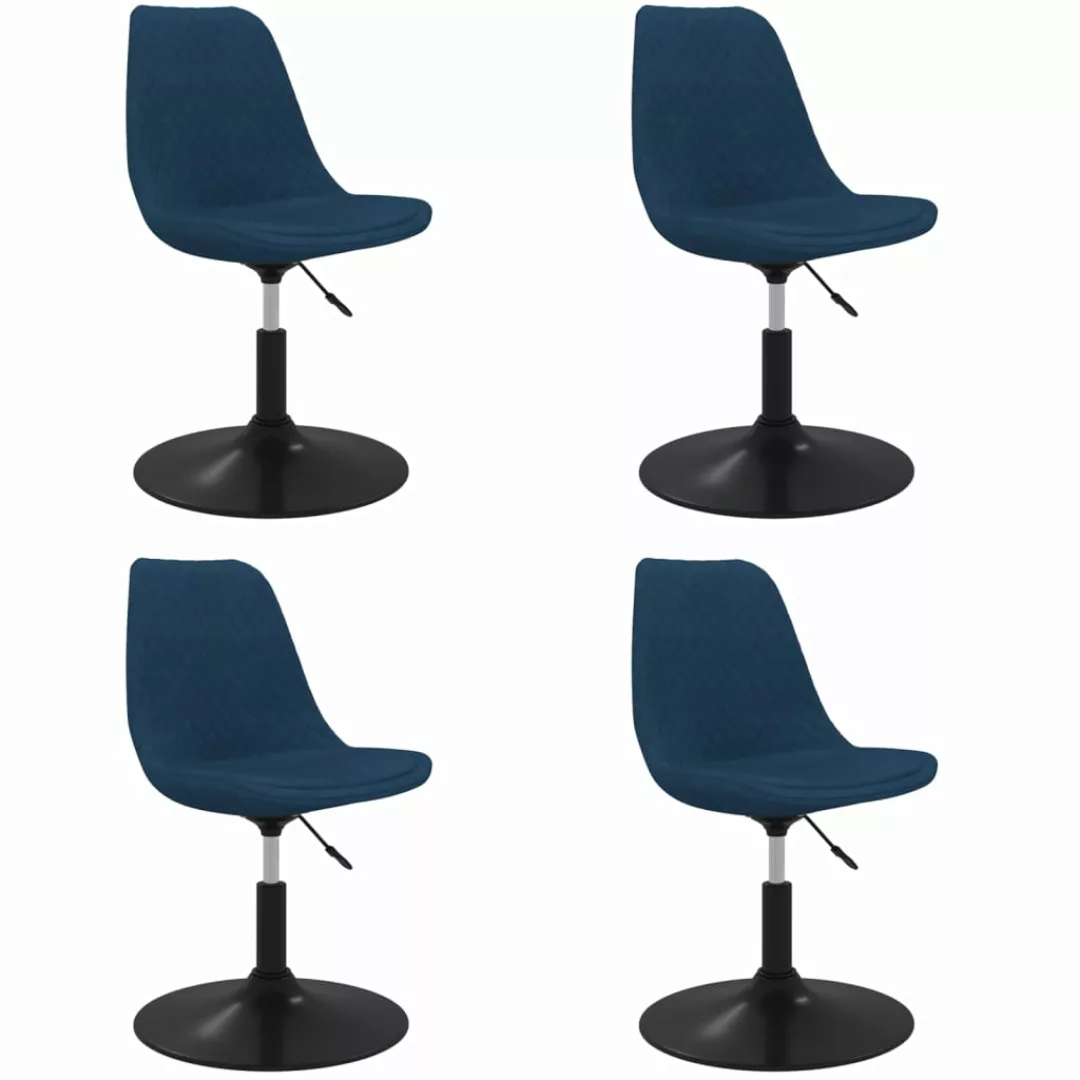 Vidaxl Esszimmerstühle 4 Stk. Drehbar Blau Samt günstig online kaufen