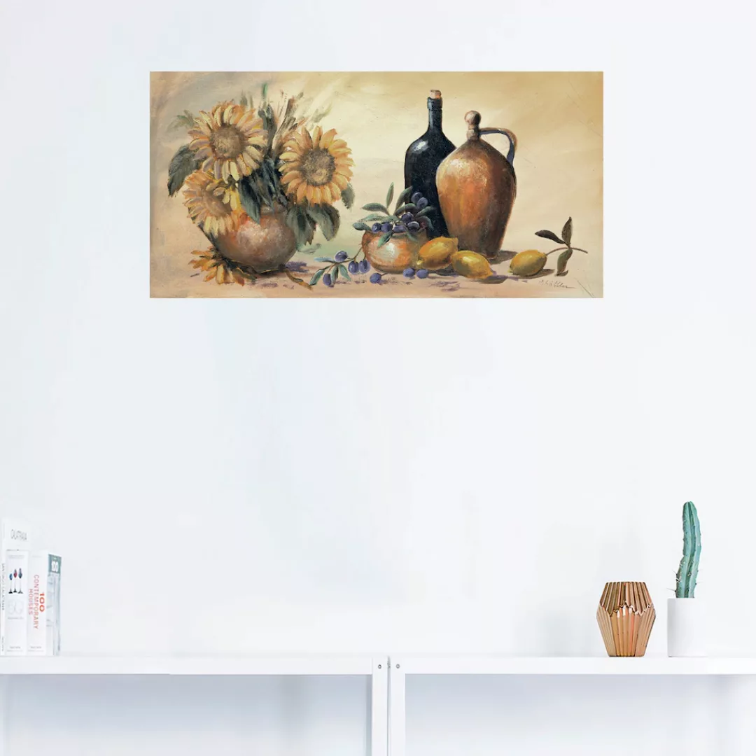 Artland Wandbild "Stillleben mit Sonnenblumen", Vasen & Töpfe, (1 St.), als günstig online kaufen