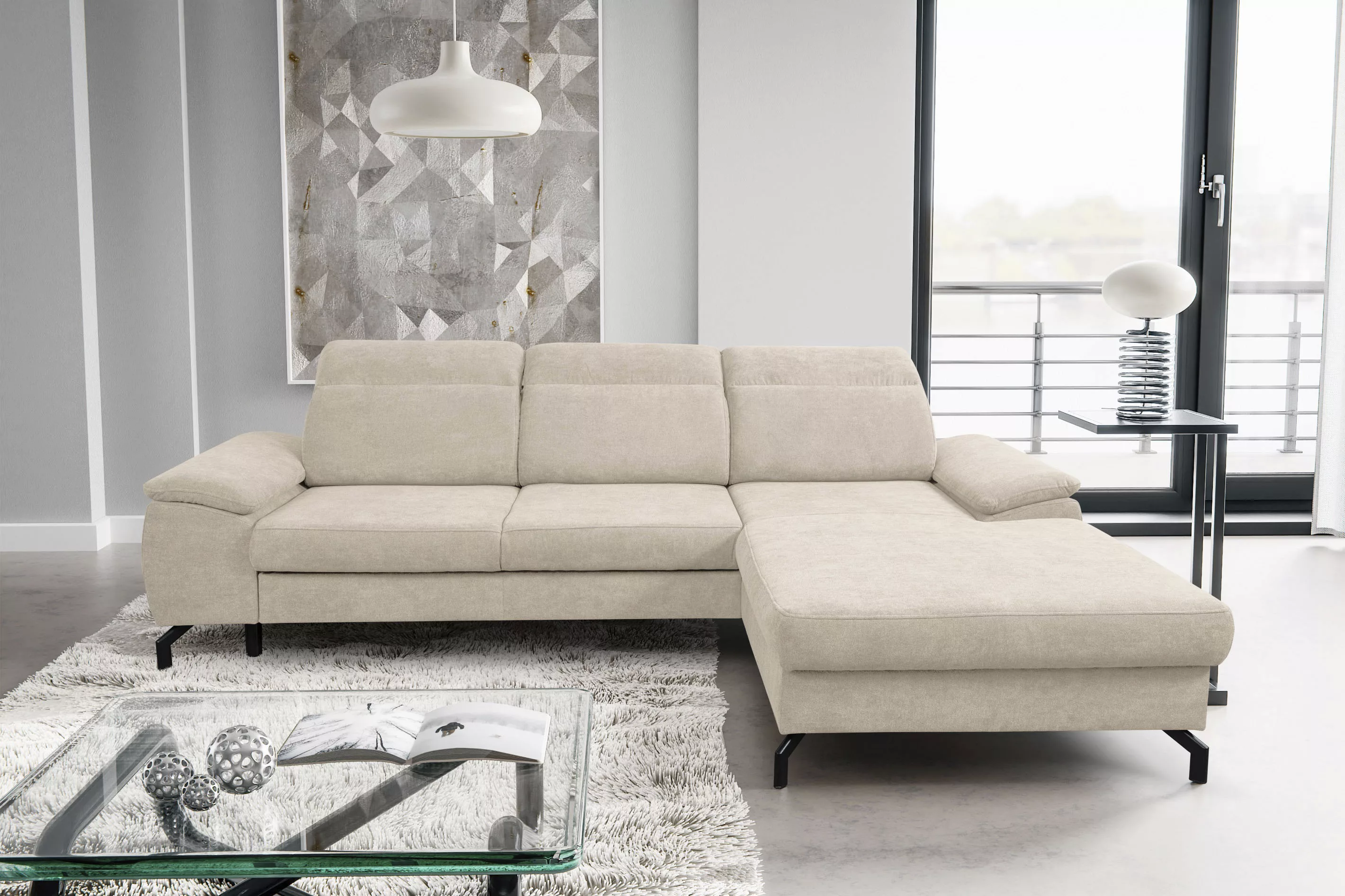 WERK2 Ecksofa "Panama L-Form", Modernes Sofa mit Schlaffunktion, Bettkasten günstig online kaufen