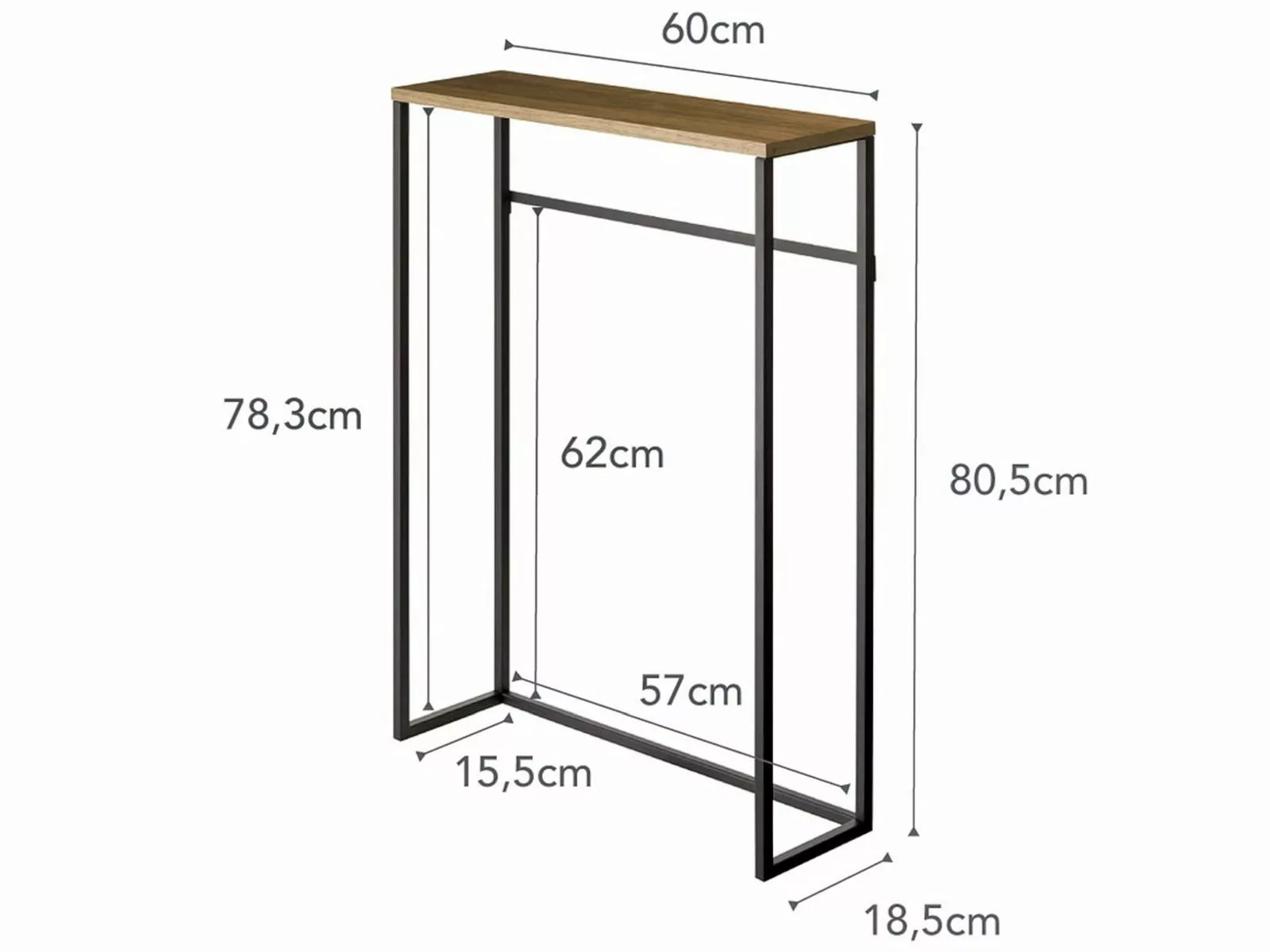 Yamazaki Konsolentisch "Tower" 60cm breit platzsparend, günstig online kaufen