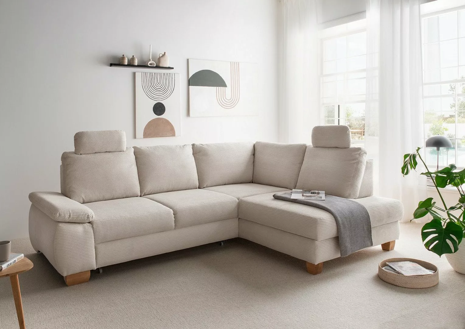 Myhomelando Ecksofa Laminano, mit Schlaffunktion & Bettkasten und Sitztiefe günstig online kaufen