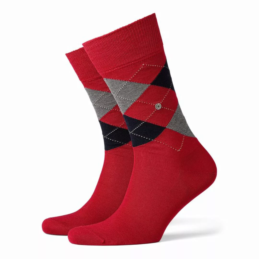 Burlington Manchester Herren Socken, 40-46, Rot, Argyle, Baumwolle, 20182-8 günstig online kaufen
