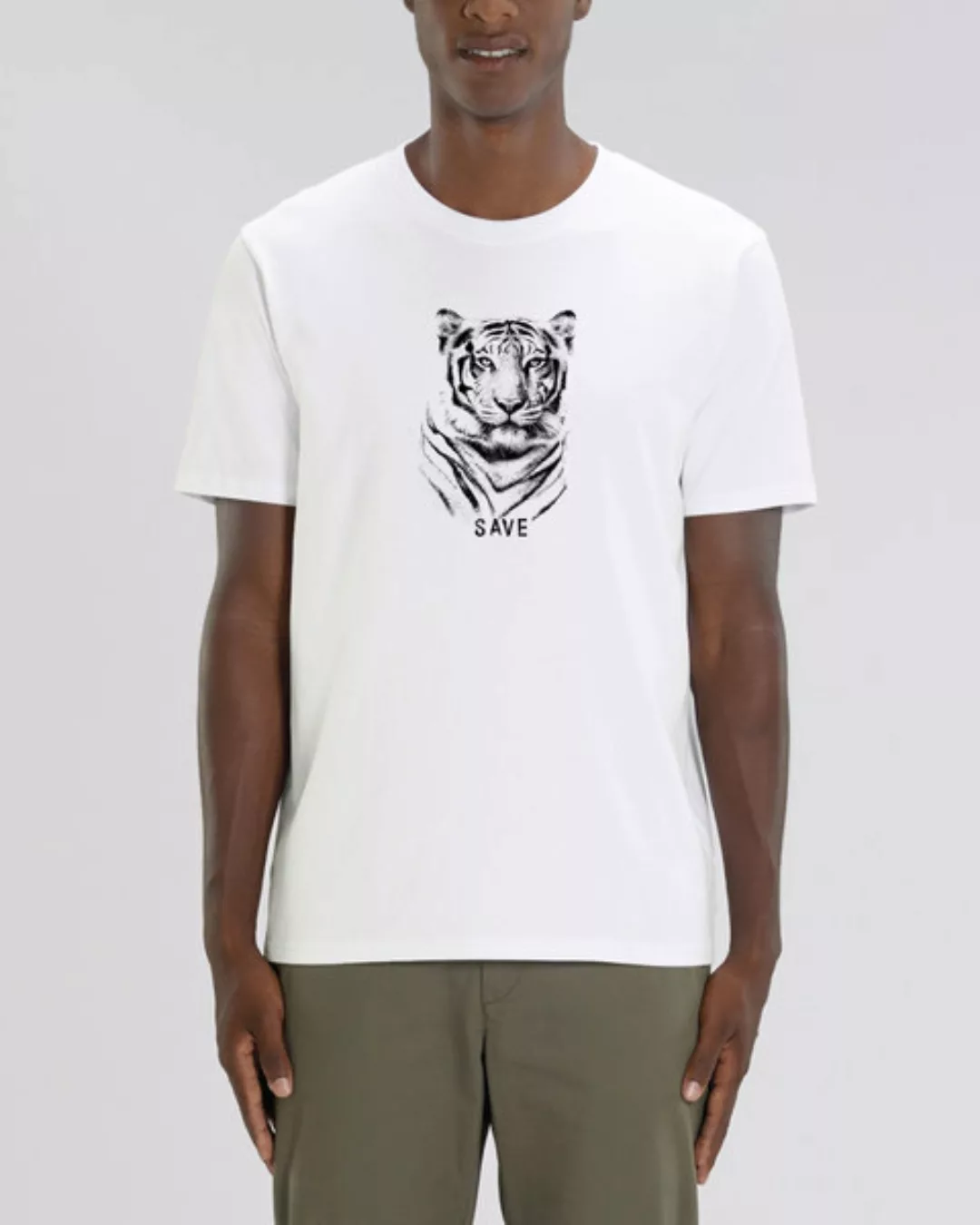 Bio Herren Rundhals T-shirt "Spark - Tiger" günstig online kaufen
