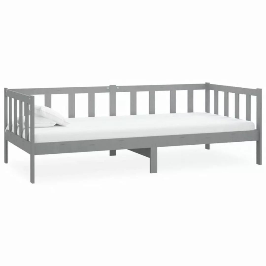 furnicato Bett Tagesbett mit Matratze 90x200 cm Grau Kiefer Massivholz (1-t günstig online kaufen