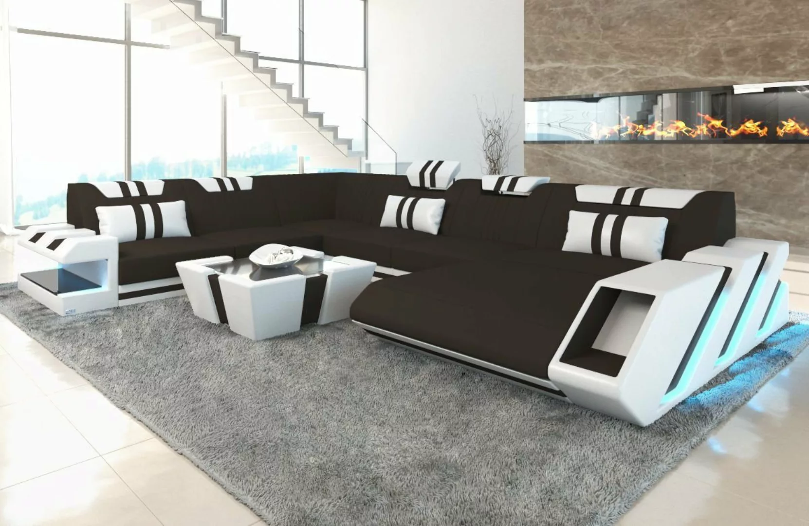 Sofa Dreams Wohnlandschaft Polster Sofa Stoff Couch Apollonia XXL U Form St günstig online kaufen