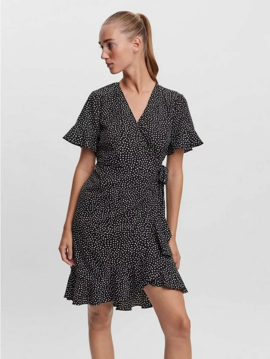 Vero Moda Shirtkleid Kurzes Wickel Kleid mit Rüschen VMHENNA (kurz) 5757 in günstig online kaufen