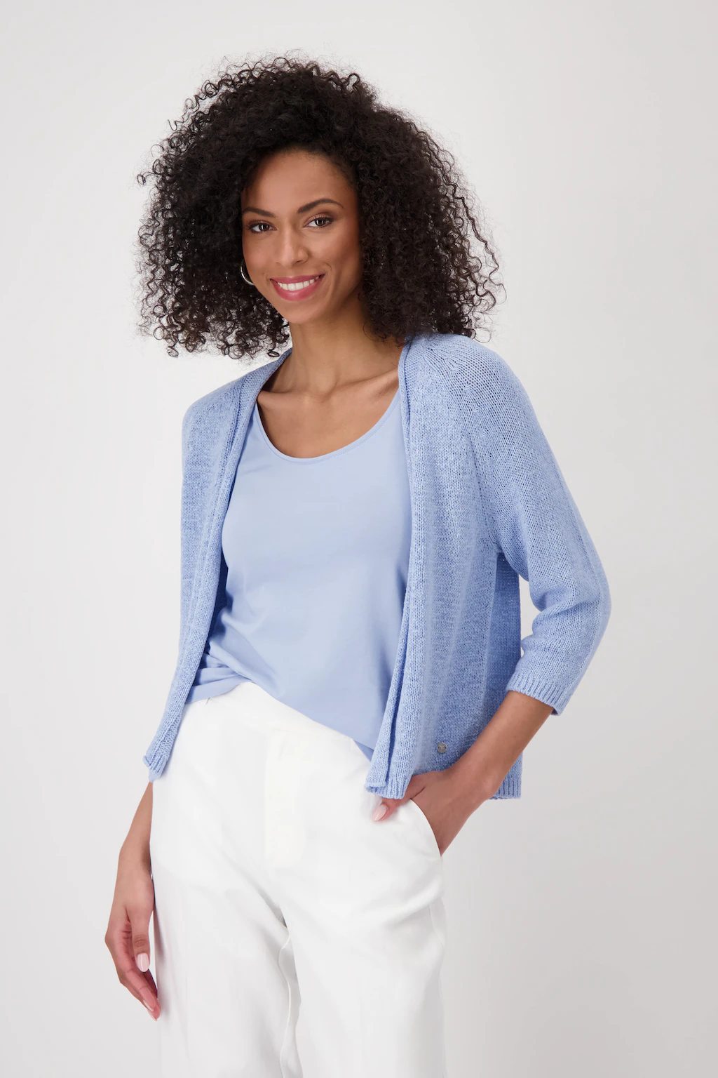 Monari Strickjacke, mit Rollkante günstig online kaufen
