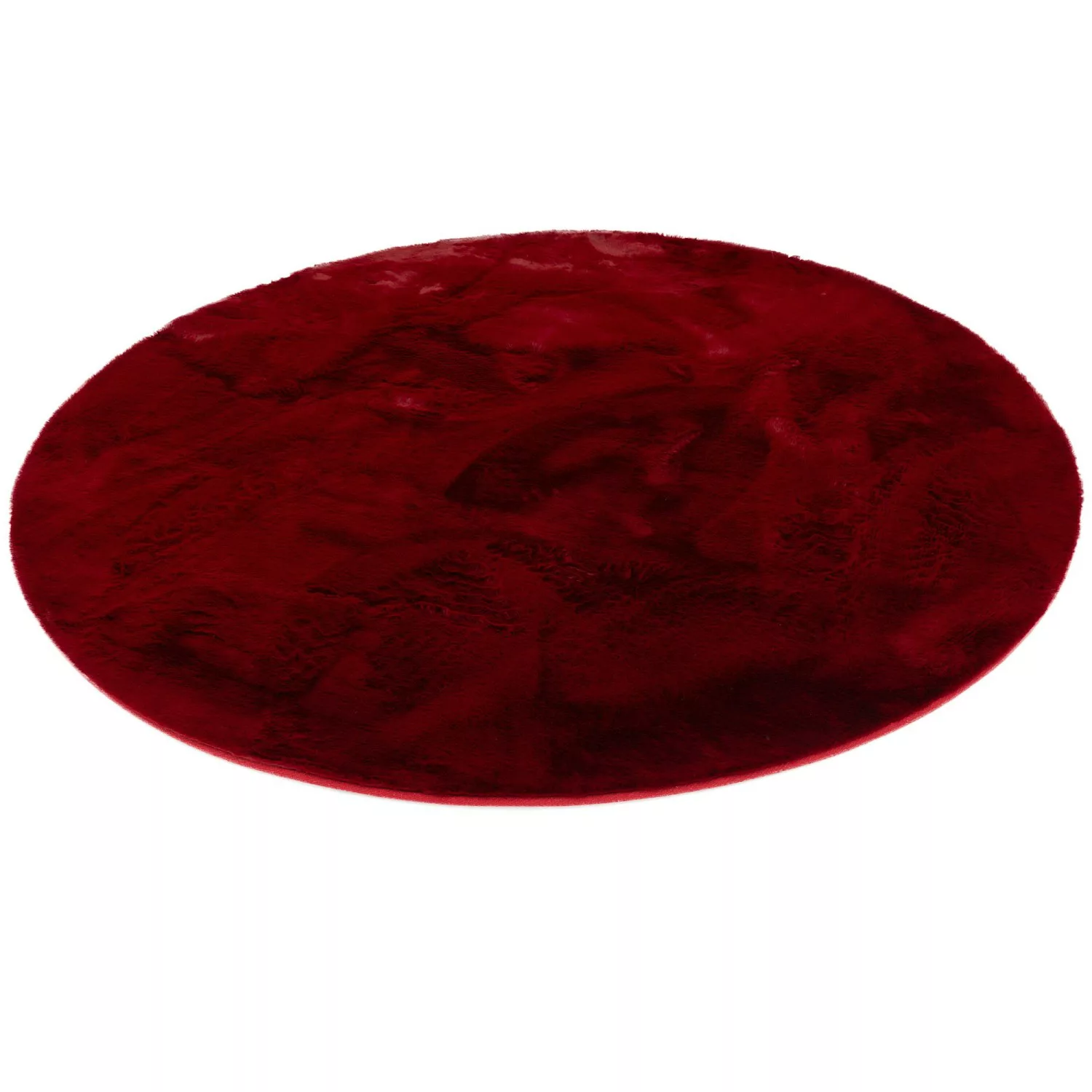 Pergamon Luxus Super Soft Fellteppich Plush Rund Rot 160x160cm günstig online kaufen
