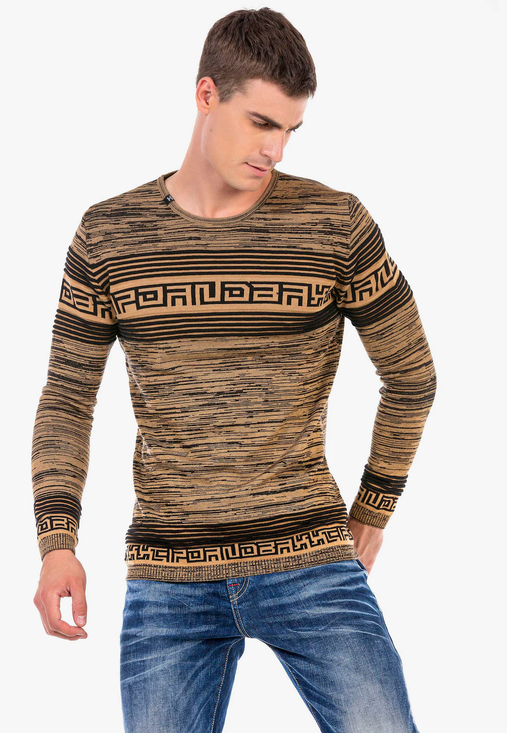 Cipo & Baxx Strickpullover, in Streifenoptik günstig online kaufen